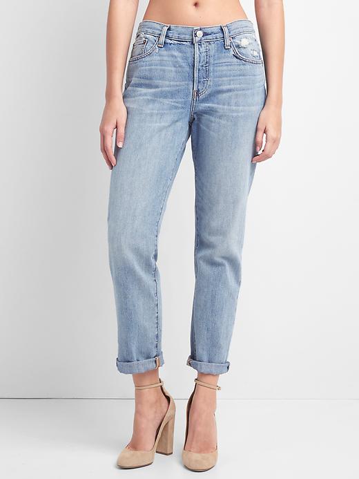 Image number 7 showing, Mid rise relaxed boyfriend jeans