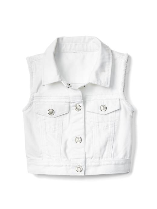 Image number 1 showing, White denim vest