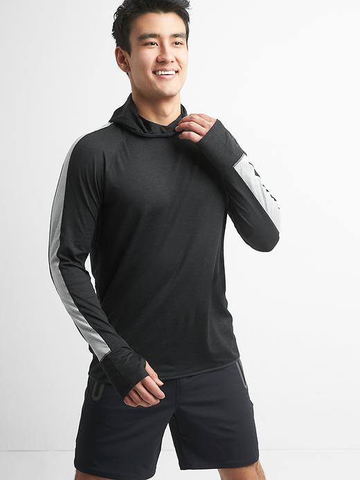 Image number 8 showing, Brushed tech jersey running hoodie