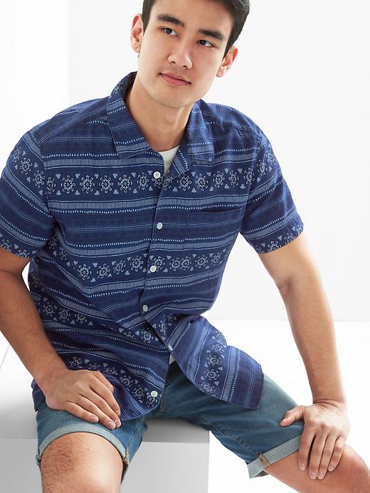 Image number 1 showing, Batik stripe short sleeve standard fit shirt