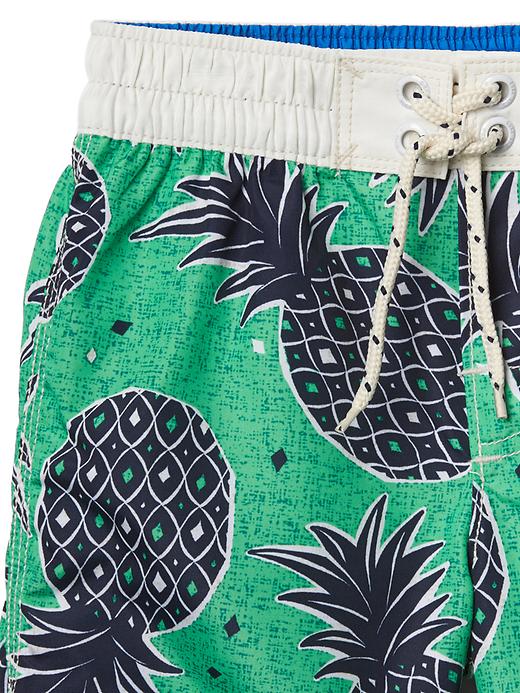 Image number 3 showing, Pineapple swim trunks