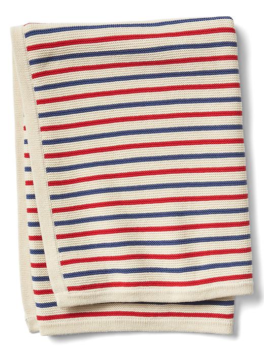 View large product image 1 of 1. Americana stripe garter blanket