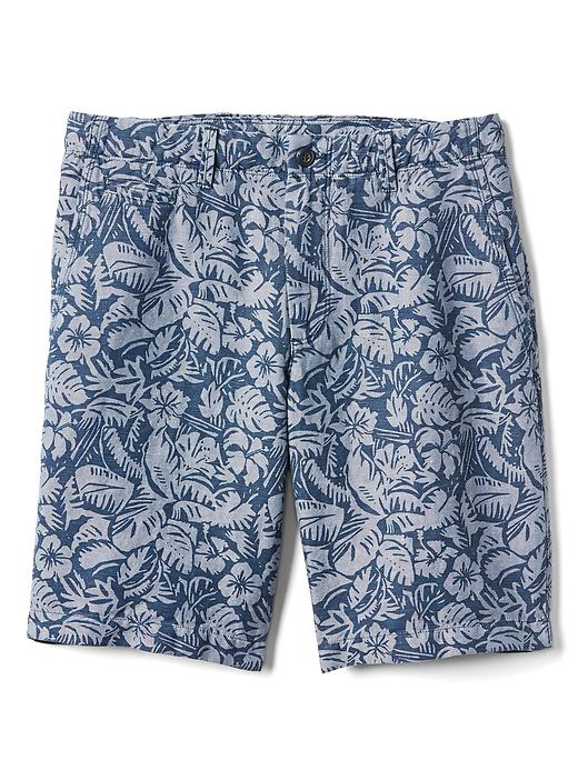 Image number 6 showing, 10" Floral Print Shorts in Linen-Cotton
