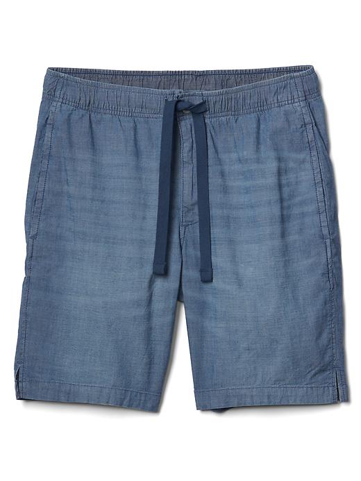Image number 6 showing, Chambray denim drawstring shorts (9")