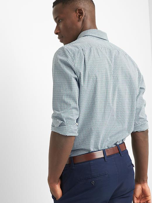 Image number 2 showing, Stretch Poplin tattersall slim fit shirt