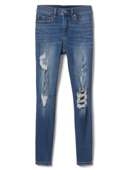 Image number 6 showing, Mid rise destructed true skinny ankle jeans