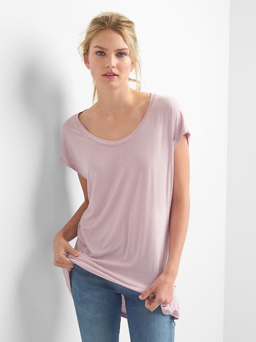 View large product image 1 of 1. Slouchy cap sleeve tee