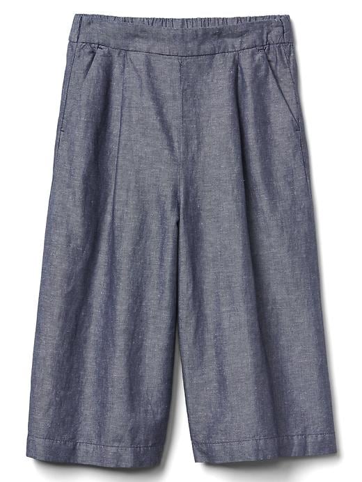 Image number 6 showing, Cotton-linen pleated culottes