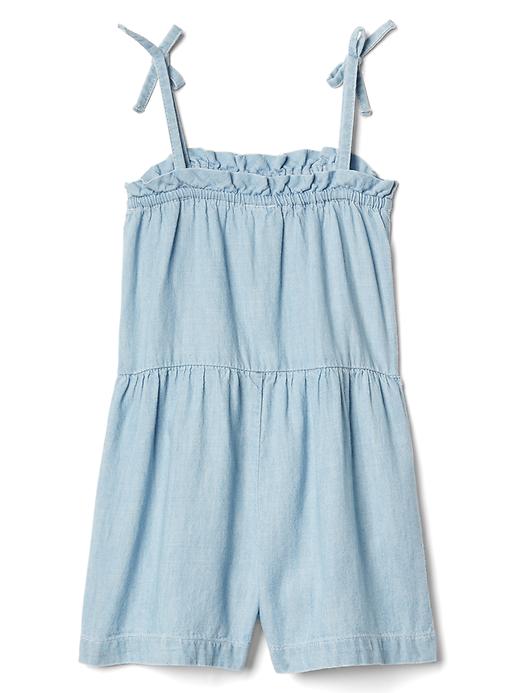 Image number 2 showing, Embroidery chambray romper