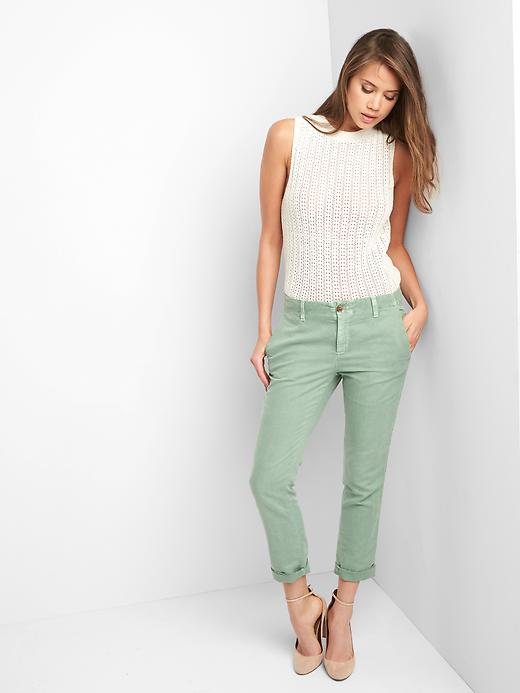 Image number 3 showing, Linen girlfriend chinos
