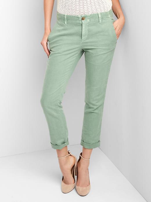Image number 1 showing, Linen girlfriend chinos