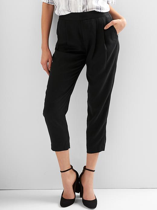 Image number 1 showing, TENCEL&#153 pleated ankle trousers
