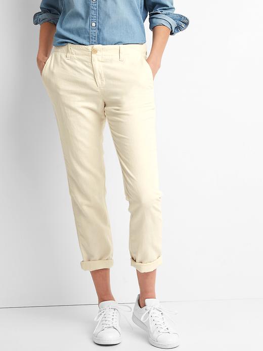Image number 8 showing, Linen girlfriend chinos