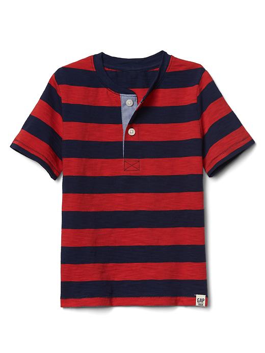 View large product image 1 of 1. Rugby stripe slub henley