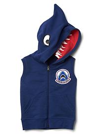 View large product image 3 of 6. Shark sleeveless zip hoodie