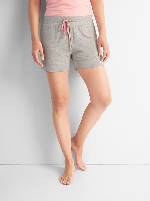 Image number 5 showing, Palm print sleep shorts