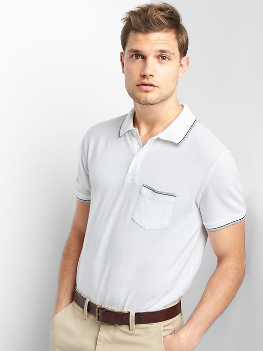 View large product image 1 of 1. Short sleeve pique polo