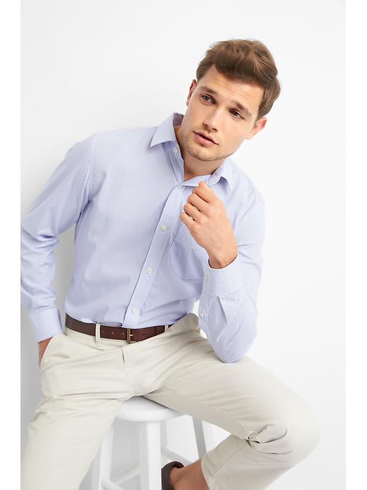 Image number 6 showing, Wrinkle-resistant pinstripe standard fit shirt