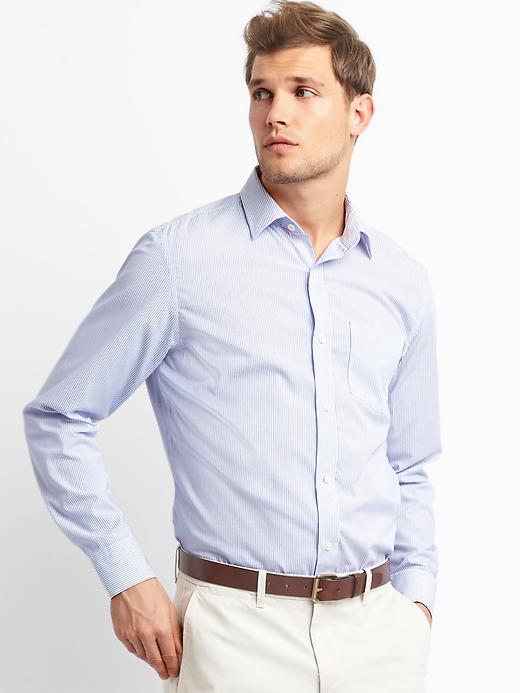Image number 7 showing, Wrinkle-resistant pinstripe standard fit shirt