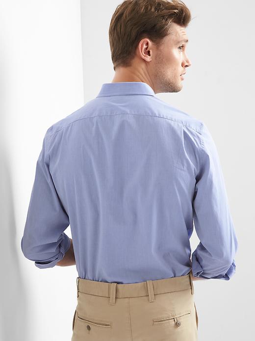 Image number 2 showing, Chambray Stretch Poplin standard fit shirt