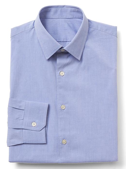 Image number 1 showing, Chambray Stretch Poplin standard fit shirt