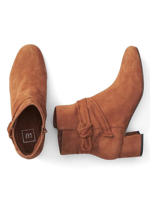 Image number 2 showing, Suede knot-tie booties