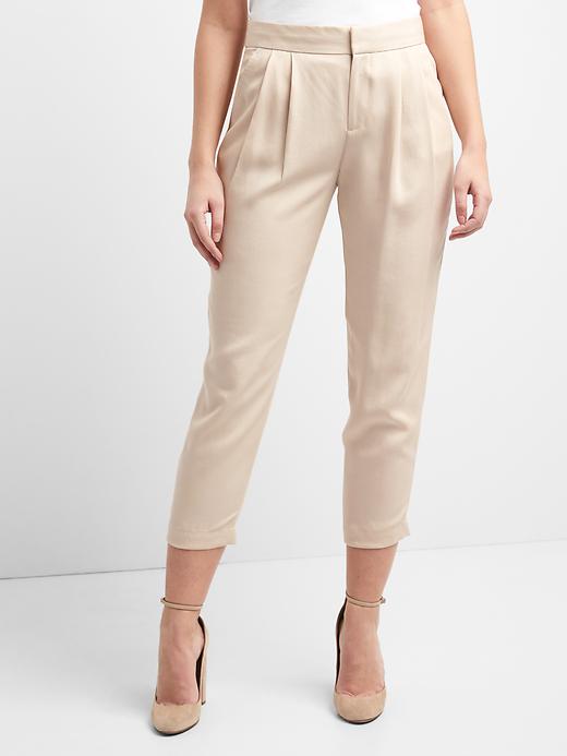 Image number 8 showing, TENCEL&#153 pleated ankle trousers