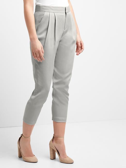 Image number 7 showing, TENCEL&#153 pleated ankle trousers
