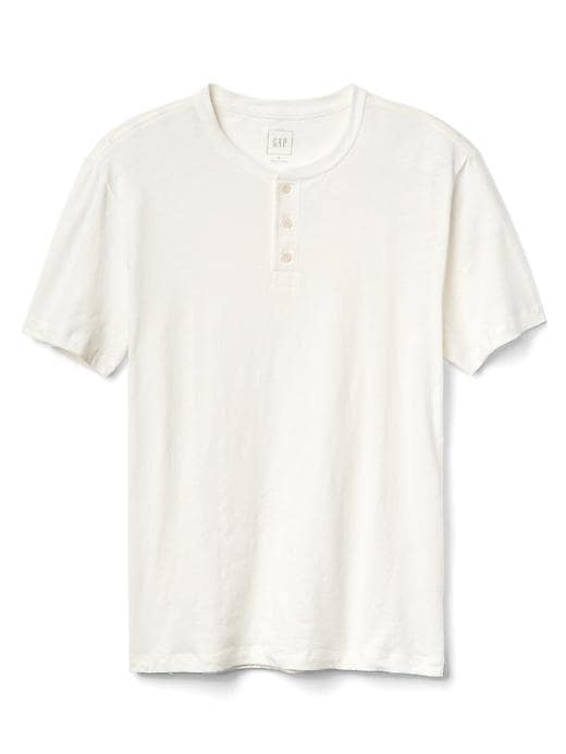 Image number 6 showing, Linen-cotton short sleeve henley