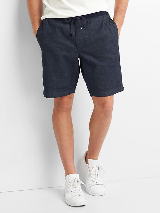 Image number 1 showing, Denim drawcord shorts (9")