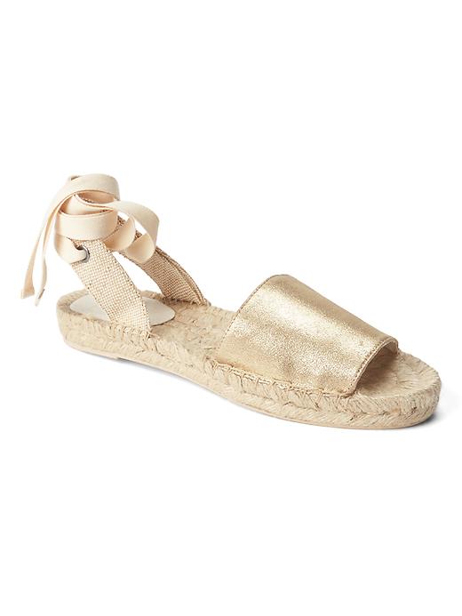 Image number 1 showing, Metallic lace-up espadrille