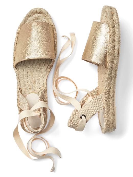 Image number 2 showing, Metallic lace-up espadrille