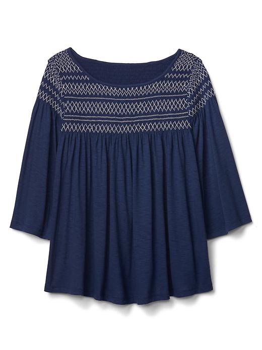 Image number 6 showing, Smocked bell-sleeve top