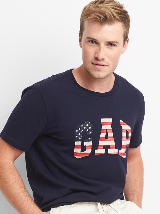 Gap Men Americana Logo Tee Size L Tall - Dark night