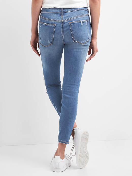 Image number 2 showing, Mid rise destructed true skinny ankle jeans