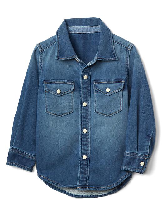 View large product image 1 of 5. Supersoft denim western shirt