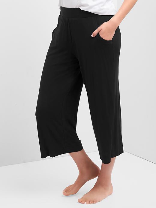 View large product image 1 of 1. Pure Body modal wide-leg crop pants