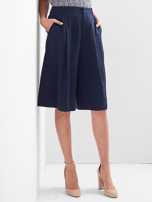 Image number 1 showing, TENCEL&#153 pleated crop culottes