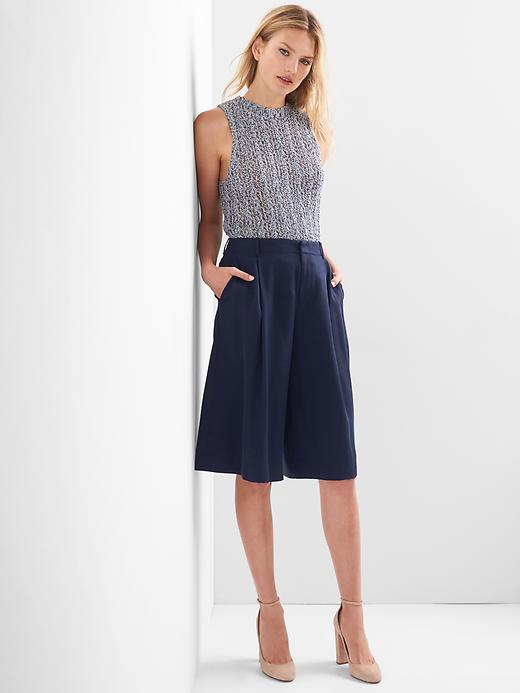 Image number 3 showing, TENCEL&#153 pleated crop culottes