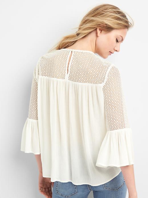 Image number 2 showing, Lace bell sleeve top