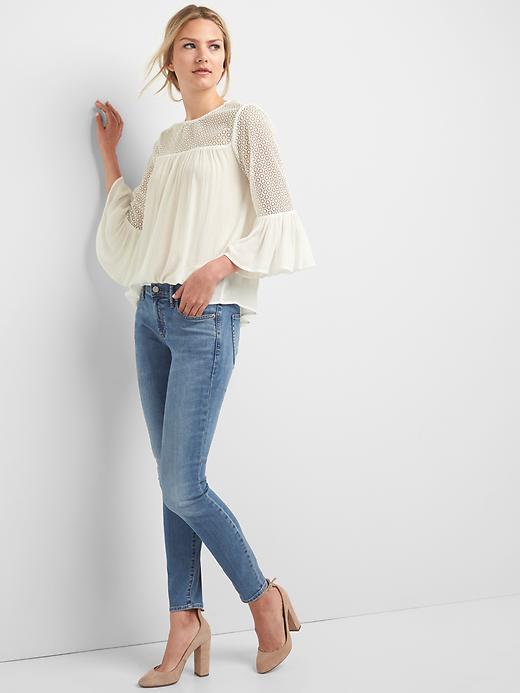Image number 3 showing, Lace bell sleeve top