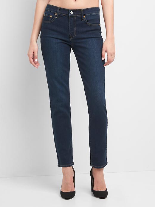Image number 7 showing, Mid rise real straight jeans