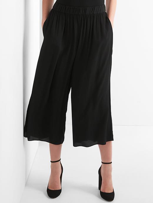 Image number 1 showing, Drapey crepe culottes
