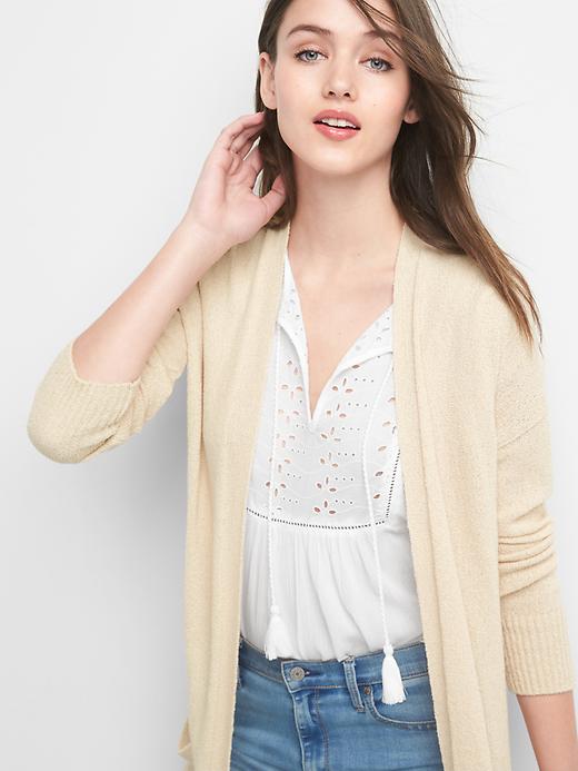 Image number 5 showing, Textured open-front cardigan