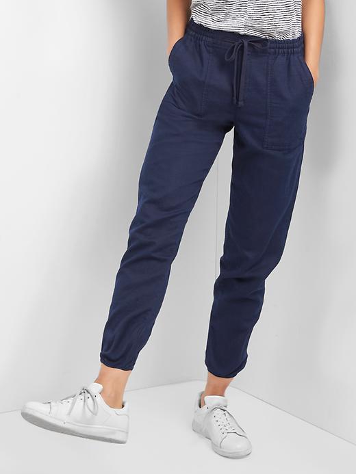 Image number 1 showing, Cotton-linen utility joggers