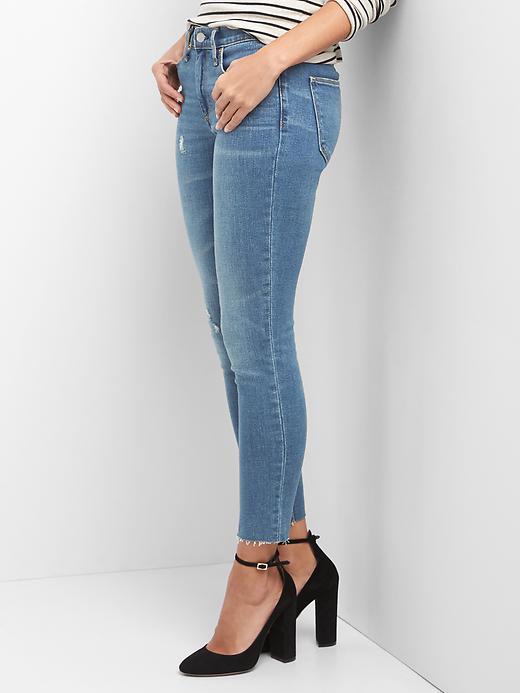 Image number 5 showing, Mid rise distressed true skinny ankle jeans
