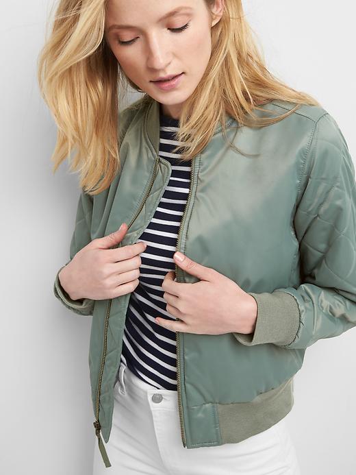 View large product image 1 of 1. Quilted bomber jacket
