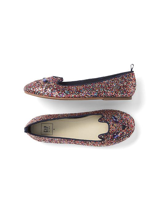 View large product image 1 of 1. Glitter Cat Ballet Flats