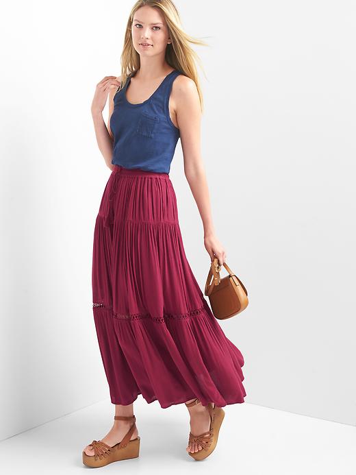 Image number 3 showing, Tiered maxi skirt