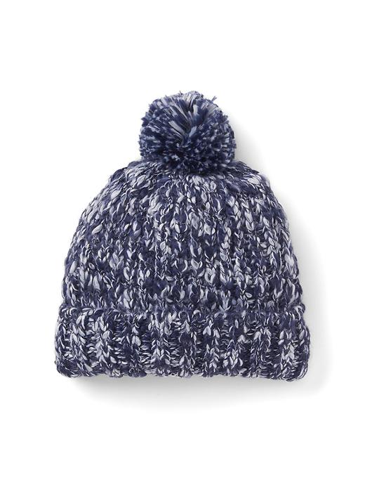 View large product image 1 of 1. Pom-pom marled beanie